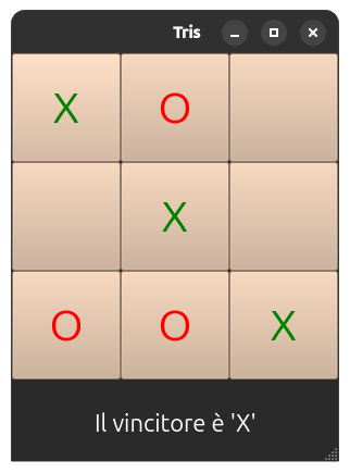 Esempio di gioco Tris